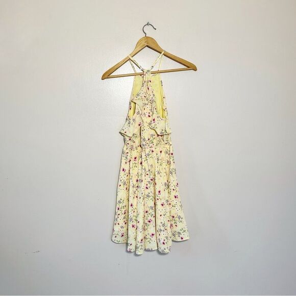 Yellow Francesca’s Floral Ruffle Fit and Flare Dress Size XS NWT - Picture 2 of 5